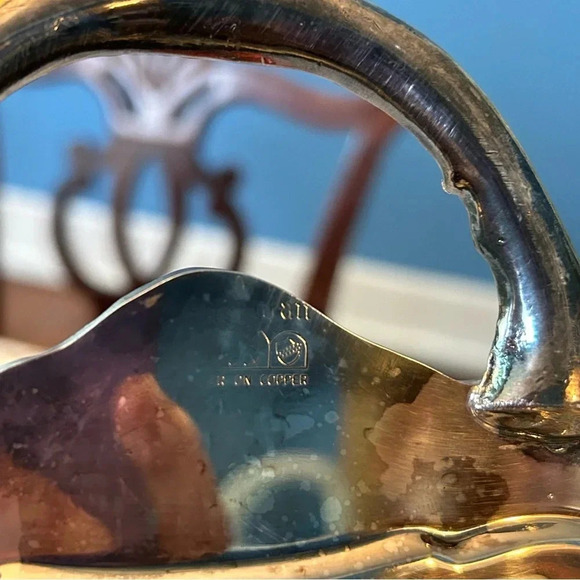 Vintage Sheridan Silver on Copper Footed Serving Dish - Picture 3 of 5